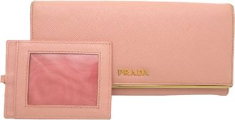 Prada Pink Leather Long Wallet (Bi-Fold) (Pre-Owned)