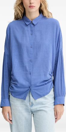 Sessun Blouse met trekkoord en textuur - Blauw