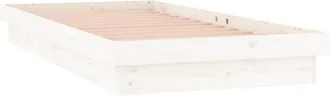 vidaXL Vidaxl - Estructura Cama Led Sin Colch&oacute;n Madera Maciza Blanco 90x200 Cm