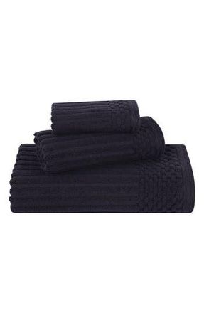 Superior Soho 3-Piece Rib Cotton Bath Towel Set in Black at Nordstrom Rack, Size 3 Piece Set
