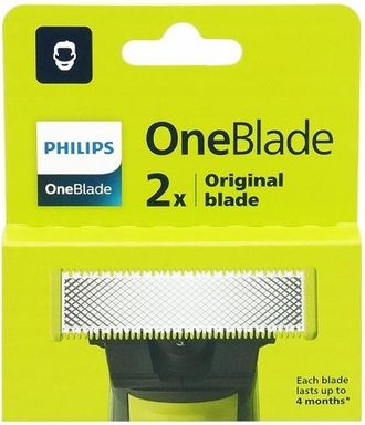 Philips 2 Cuchillas De Repuesto Originales Philips Oneblade Qp220 Qp2520 Qp2620 (en Bl&iacute;ster)