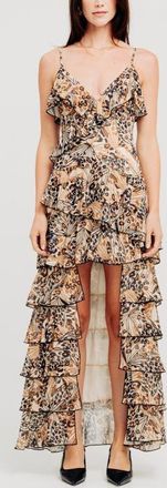 Ronny Kobo Alicia Floral Print High/Low Dress in Neutral Butterfly at Nordstrom, Size X-Small