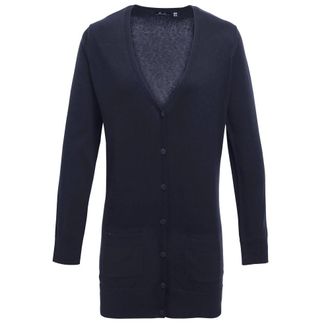 Premier Dames/Dames Longline V Hals Vest (Marine)