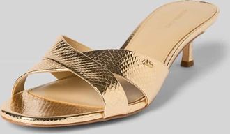 Michael Kors Sandalette aus Leder im Metallic-Look Modell CASSIDY KITTEN in Gold, Gr&ouml;&szlig;e 36