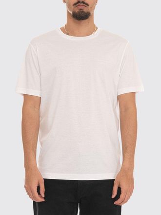 HUGO BOSS T-shirt girocollo in cotone con logo tono su tono sul petto
