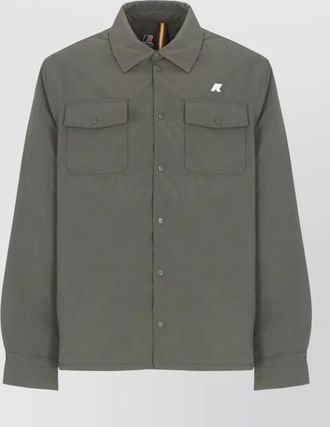 K-Way padded short jacket button pockets collar