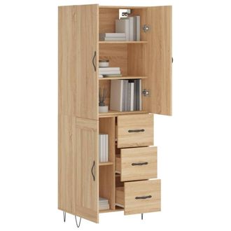 Berkfield Home Highboard Sonoma Oak 69.5x34x180 cm Engineered Wood in Light Tan