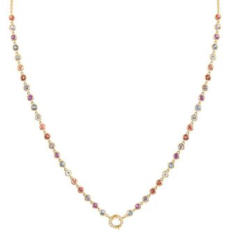 Eden Presley Sapphire and Diamond Closure Necklace in Yellow Gold/Diamond at Nordstrom, Size 16
