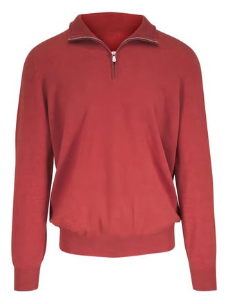 Brunello Cucinelli zip-collar sweatshirt - Orange
