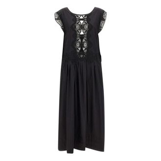 Maurizio Jurk met kanten details - Dames - Casual kleedjes - Zwart - XL - Katoen - Kleedjes