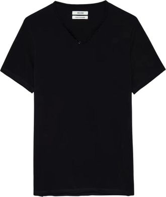 Zadig&Voltaire T-shirt Henley Monastir - - Tops - Uomo - Nero - XL