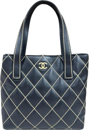 Chanel Black Leather Tote Bag (Pre-Owned)