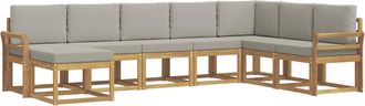 vidaXL Conjunto De Sof&aacute;s De Exterior 8 Uds. Blanco Y Gris Claro Vidaxl