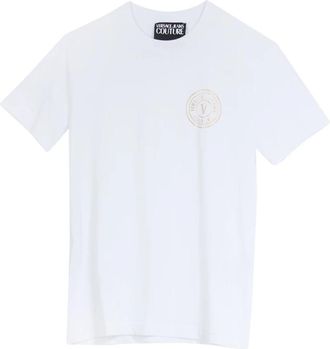 Versace Jeans Couture Gouden Logo Katoenen T-Shirt - Heren - T-shirts - Wit - 2XL - Katoen - Tops