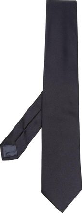 Emporio Armani patterned-jacquard silk tie - men - Silk - One Size - Blue
