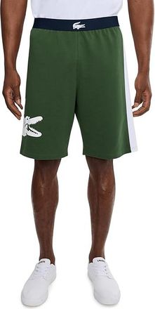 Lacoste Straight Cut Fleece Loungewear Shorts Mens Jumpsuit & Rompers One Piece Green/Navy Blue/White : XL (EUR 7)