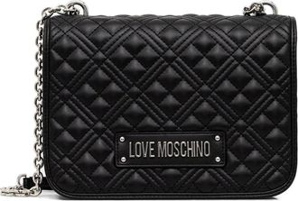 Love Moschino quilted-design chain-strap shoulder bag - Black