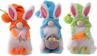 OEM Decoraci&oacute;n De Conejito De Pascua Y Duende, 3 Piezas - Dibujos Animados, Para Escena De Pascua