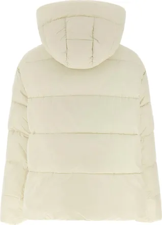 Pinko Quilted Down with Hood Down Jacket - Ivory