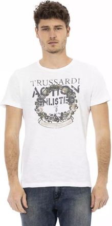 Trussardi Mens Enlisted Tshirt - White Cotton - Size X-Large