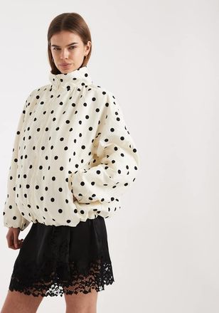 Asos Giacca sportiva oversize bianco sporco con fondo a palloncino-Nero