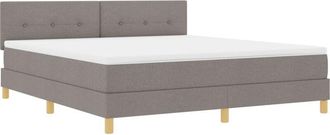 vidaXL Box Spring Bed with Mattress Taupe 180 x 200 cm Fabric vidaXL
