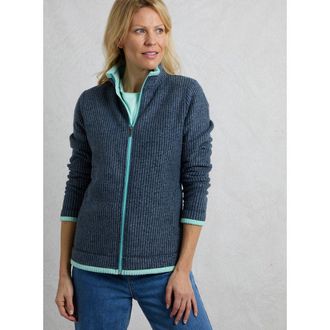 Weird Fish Ariana Full Zip Grid Fleece in Rich Navy at Nordstrom, Size 12