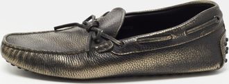 Tod's Tods Metallic Leather Bow Slip On Loafers