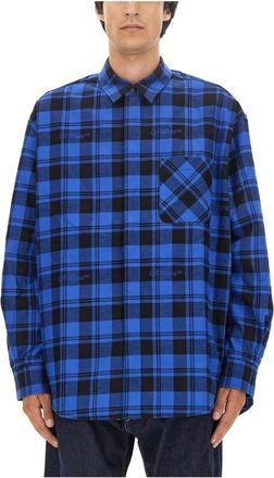 Off-white Check Flannel Padded Overshirt - Heren - Casual Overhemden - Veelkleurig - L - Katoen - Overhemden