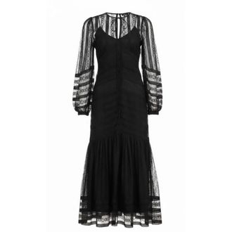 Twinset Flared Midi Dress - Dames - Feestkleedjes - Zwart - M - Kleedjes