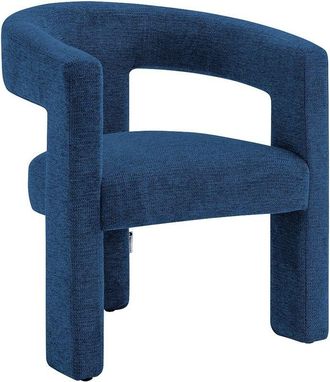 Vente-Unique Poltrona in Tessuto testurizzato Blu - FAVINA