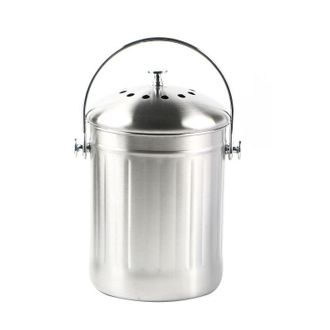 OEM 1 Cubo De Compost De Acero Inoxidable Inodoro Con Tapa Abovedada Y Filtro De Carb&oacute;n Activado, Para Uso Dom&eacute;stico Ecol&oacute;gico En Cocinas Y Hogares