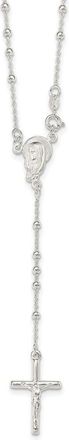 Diamond2Deal Sterling Silver Polished Rosary Necklace 18