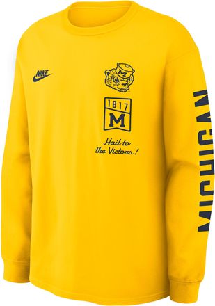 Nike Michigan Legacy Nike Mens College Long-Sleeve T-Shirt in Yellow | 04T978HMWV-4MX