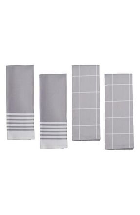 Zwilling Assorted Set of 4 Cotton Kitchen Towels in Grey at Nordstrom