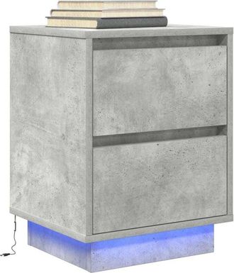 vidaXL Comodino con Luci led Grigio Cemento 38x34x50 cm - Vidaxl