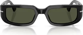 Persol 53mm Pillow Sunglasses in Black /Green at Nordstrom
