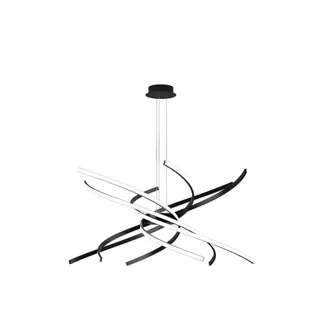 Top-Light Sospensione Moderna Tornado Alluminio Nero Led 69w D.80cm Luce Calda