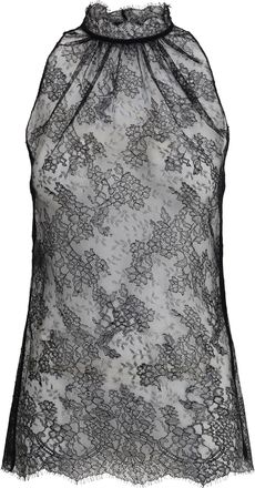 Alexander McQueen Sleeveless Black Lace Top
