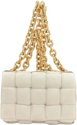 Bottega Veneta Pre-owned Shoulder Bags, female, White, Size: ONE SIZE Pre-owned Fabric Shoulder Bag