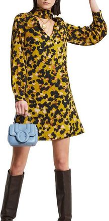 ottod'Ame Viscose Short Dress With Scarf Neck in Yellow at Nordstrom, Size 48 It