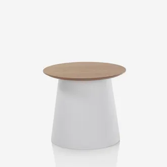 Aqa Tavolino Da Salotto Rotondo Con Ripiano In Mdf Marus - Bianco