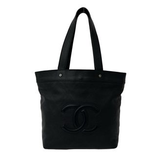 Chanel Black Leather Shoulder Bag Tote Bag (Pre-Owned)