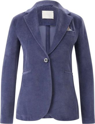 Circolo 1901 Velvet Blazer - Dames - Blazers - Blauw - 4XS - Leer - Jassen