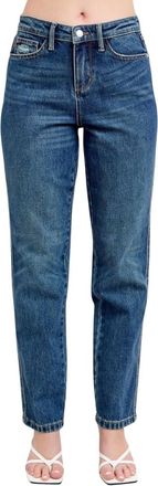 Judy Blue High Waist Rigid Magic Non-Destroy Straight Jeans In Stone Wash