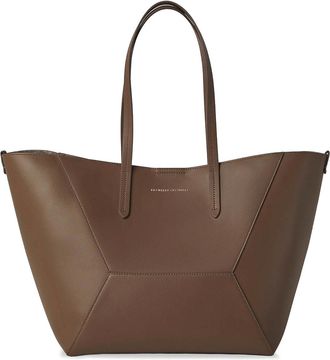 Brunello Cucinelli Bc Duo Handbag In Hammered Leather