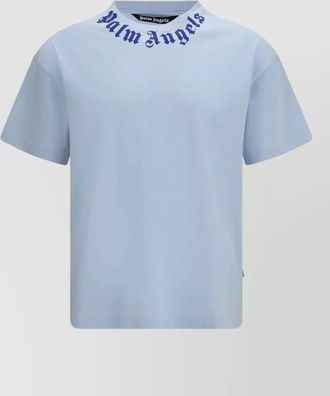 Palm Angels logo neck crew graphic print t-shirt
