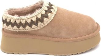 Mou Schoenen, Dames, Bruin, 37 EU, Wol, Platform Clog
