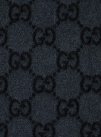 Gucci Mens Scarf Gg Jacquard Grey Cashmere Scarfs