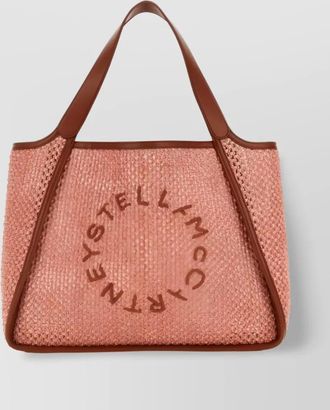 Stella McCartney stella logo raffia tote bag